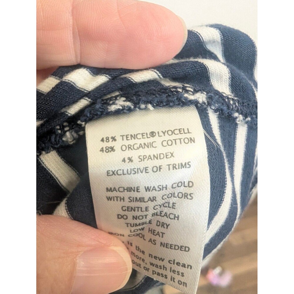 Toad & Co Marley Short Sleeve Dress Navy White Stripe Size Small - Picture 7 of 7